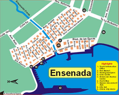 Mapa de Ensenada
